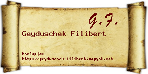 Geyduschek Filibert névjegykártya